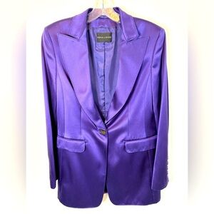Vintage Rena Lange Deep Purple Silk Jacket. Like new